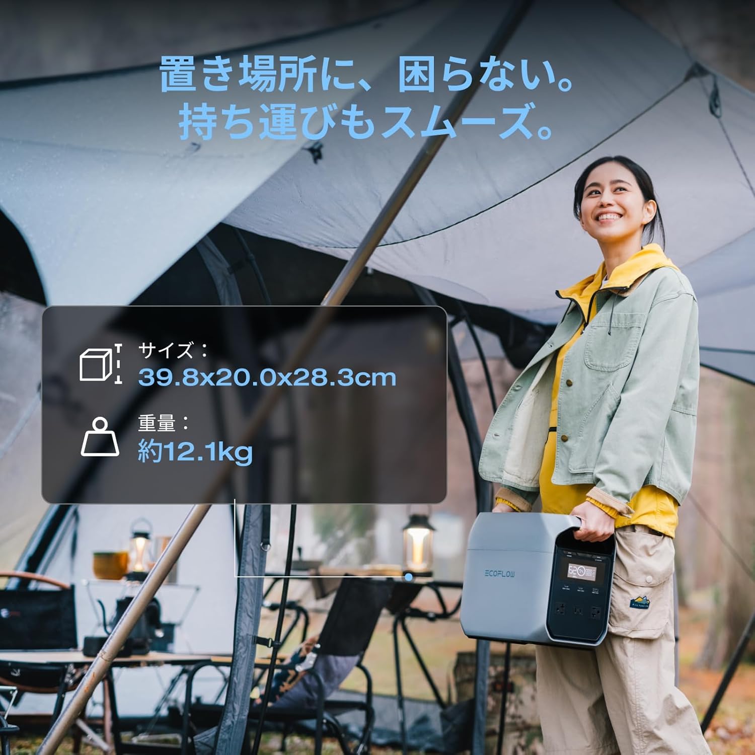 Amazon.co.jp: EcoFlow DELTA 3 Classic ポータブル電源 と 220W軽量